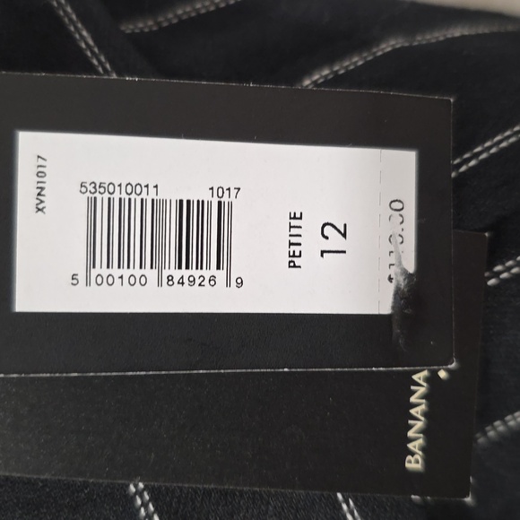 Banana Republic Black & White Striped Wide-Leg Pants. Size 12P. NWT - Picture 4 of 6